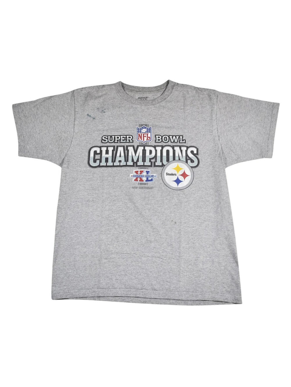 Vintage Pittsburgh Steelers Super Bowl NFL Football Gray Shirt Size Medium
